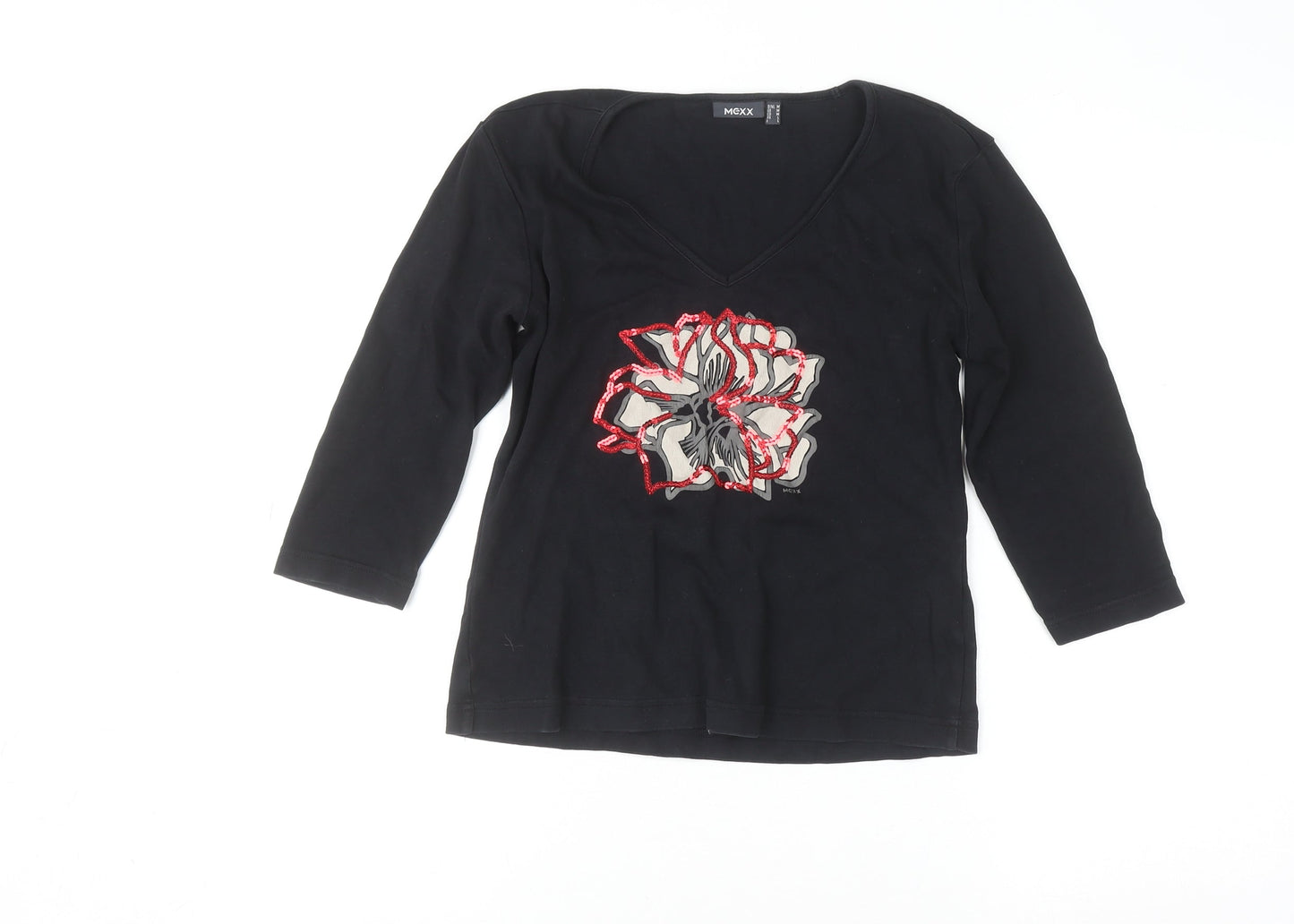 Womens UK Size M Mexx Black Basic T-Shirt