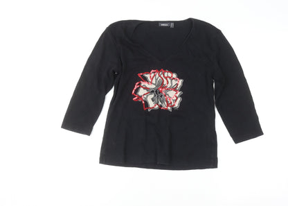 Womens UK Size M Mexx Black Basic T-Shirt