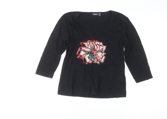 Womens UK Size M Mexx Black Basic T-Shirt