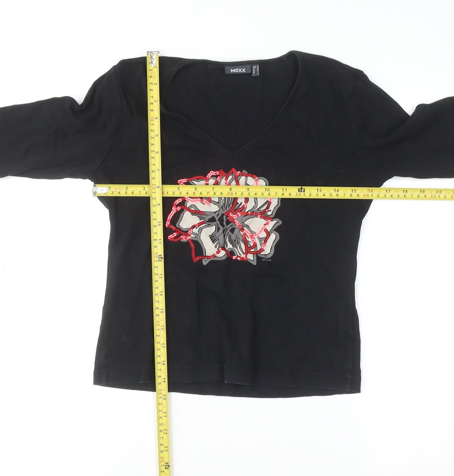Womens UK Size M Mexx Black Basic T-Shirt