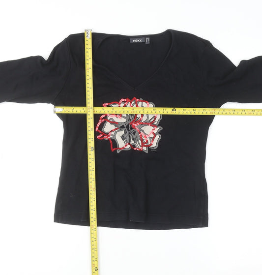 Womens UK Size M Mexx Black Basic T-Shirt