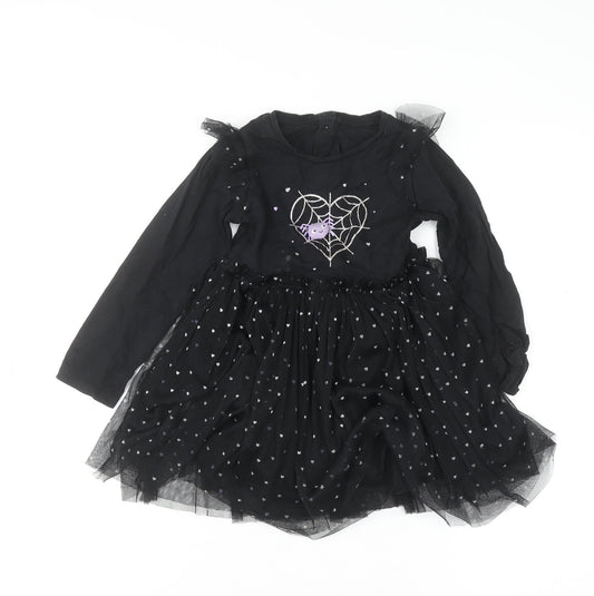 Dunnes Stores Girls Black Spider Tutu Dress 3-4 Years Halloween Party
