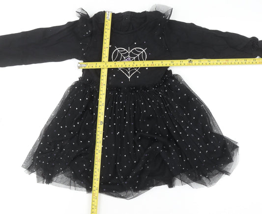 Dunnes Stores Girls Black Spider Tutu Dress 3-4 Years Halloween Party