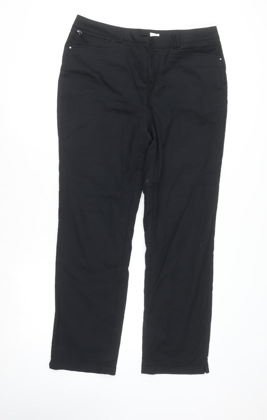 Womens UK Size 14 Pink Collection Regular Fit Casual Workwear Black Trousers