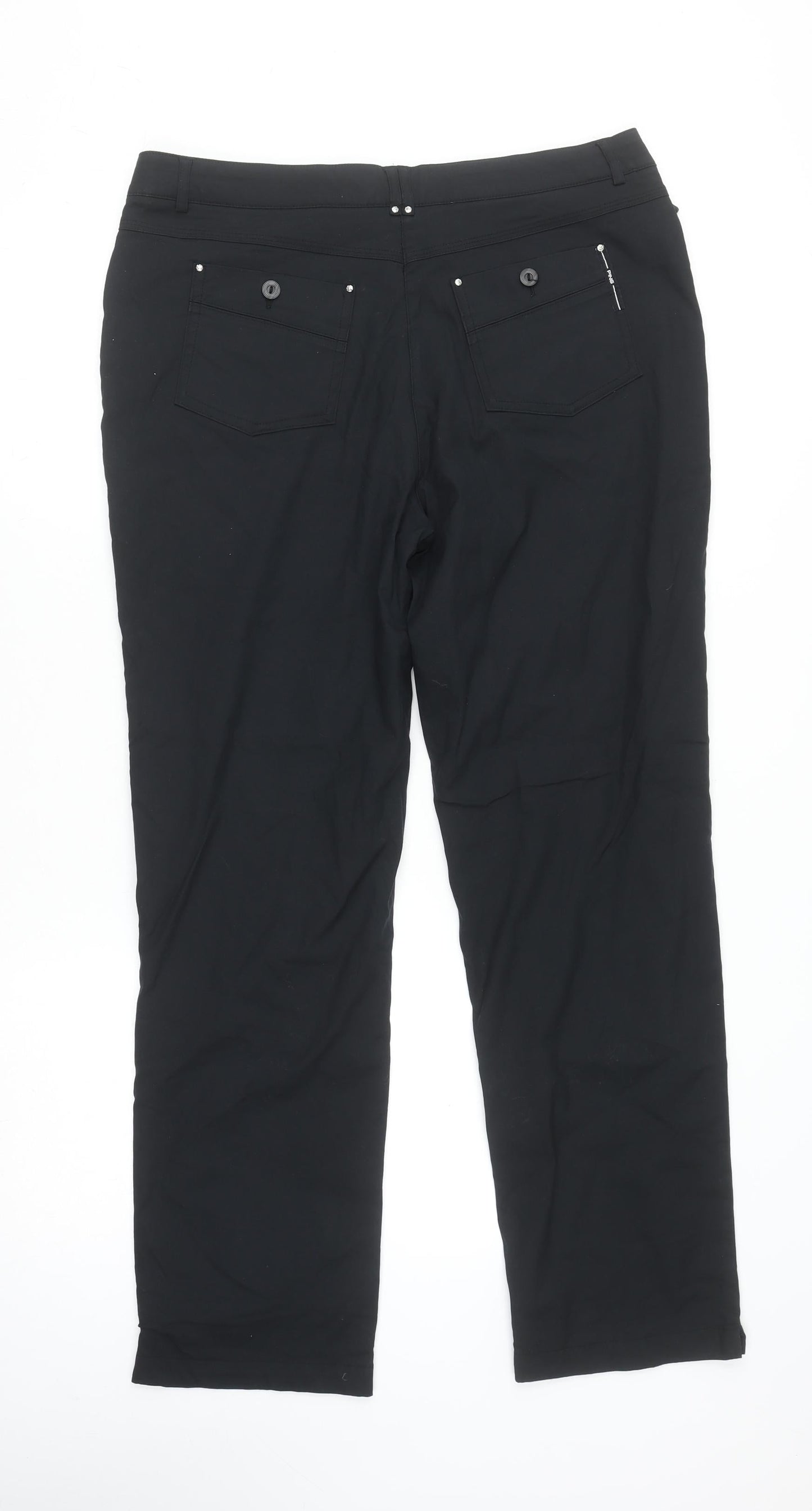 Womens UK Size 14 Pink Collection Regular Fit Casual Workwear Black Trousers