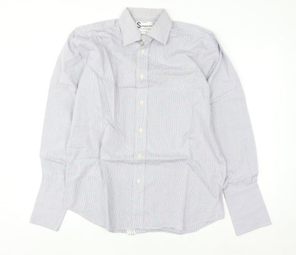 Simpson Piccadilly Men's Blue Check Cotton Long Sleeve Button-Up Shirt 15 M