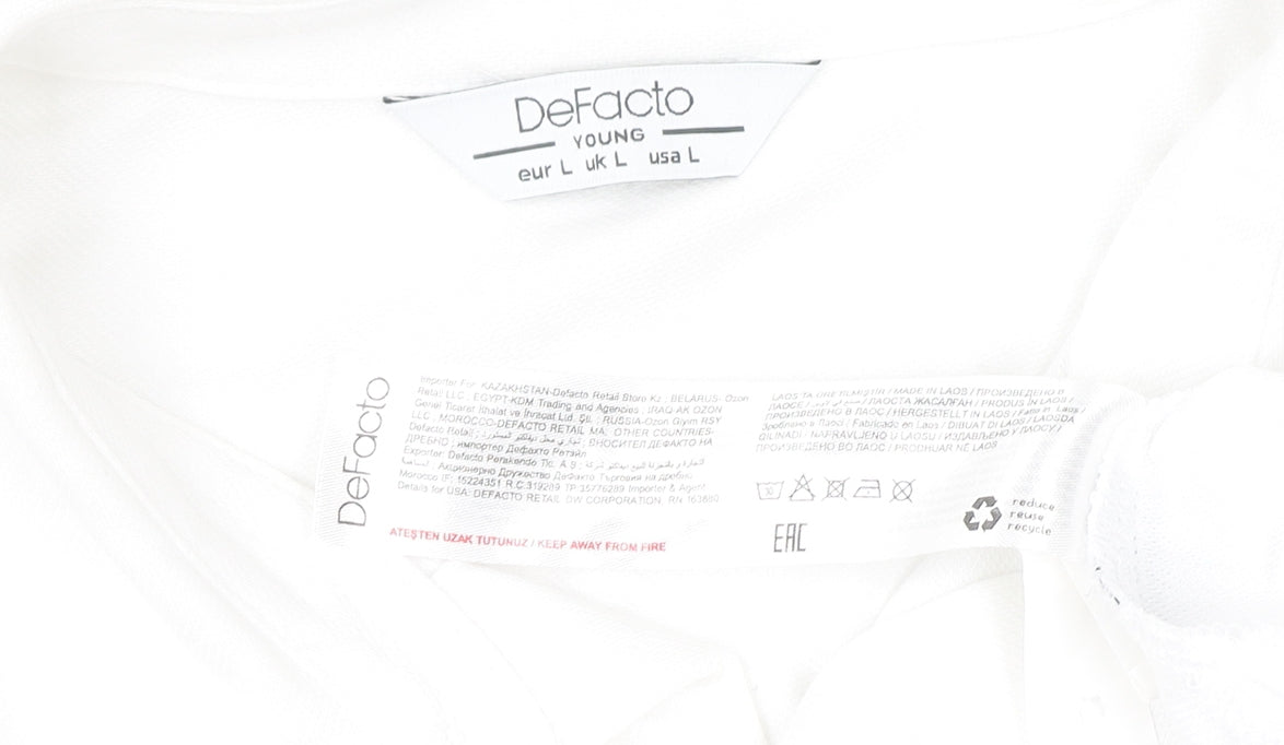 Mens UK Size L DeFacto Cotton Blend Polo Shirt