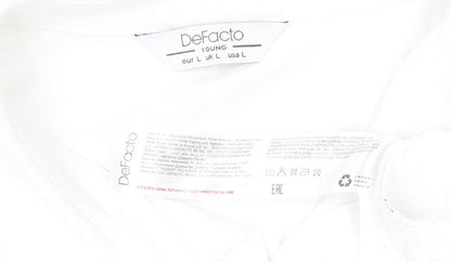 Mens UK Size L DeFacto Cotton Blend Polo Shirt