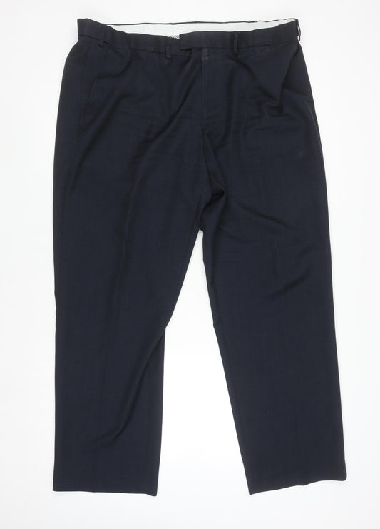 Mens UK Size 42 in Dunnes Stores Regular Fit Dress Pants Blue Trousers
