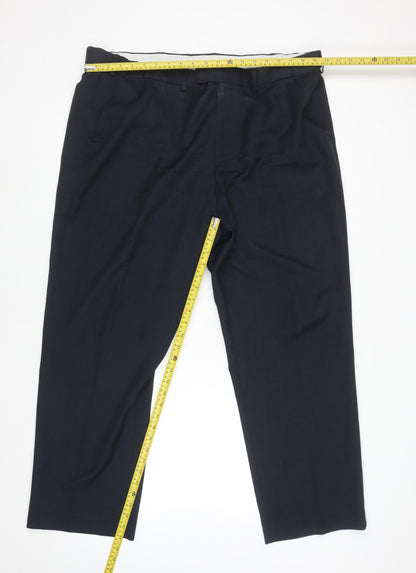 Mens UK Size 42 in Dunnes Stores Regular Fit Dress Pants Blue Trousers