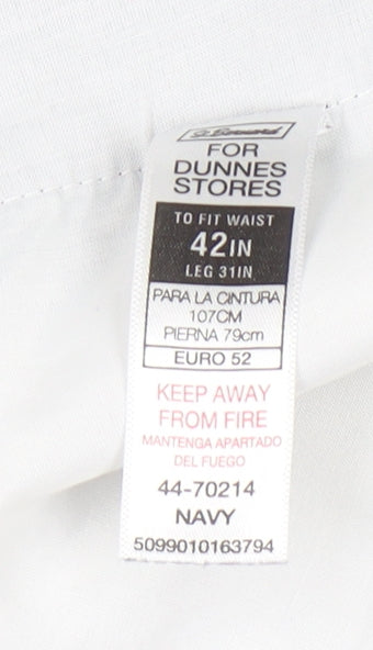 Mens UK Size 42 in Dunnes Stores Regular Fit Dress Pants Blue Trousers