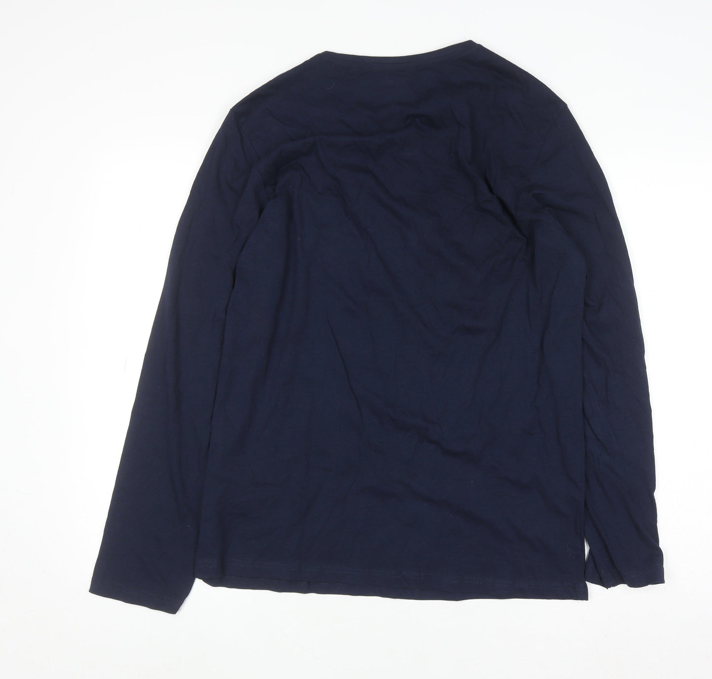 Livergy Men's Blue Long Sleeve Sport League Cotton T-Shirt Size S