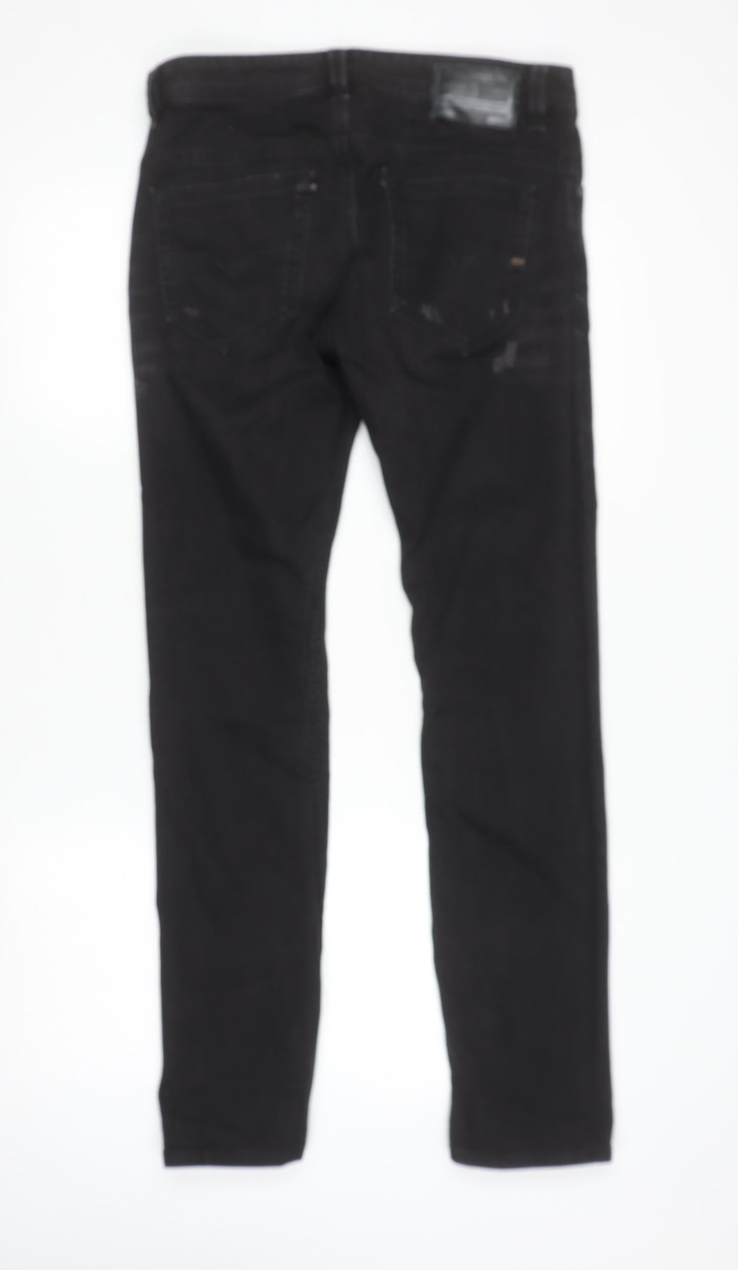 Mens UK Size 31 Diesel Slim Fit Straight Black Jeans