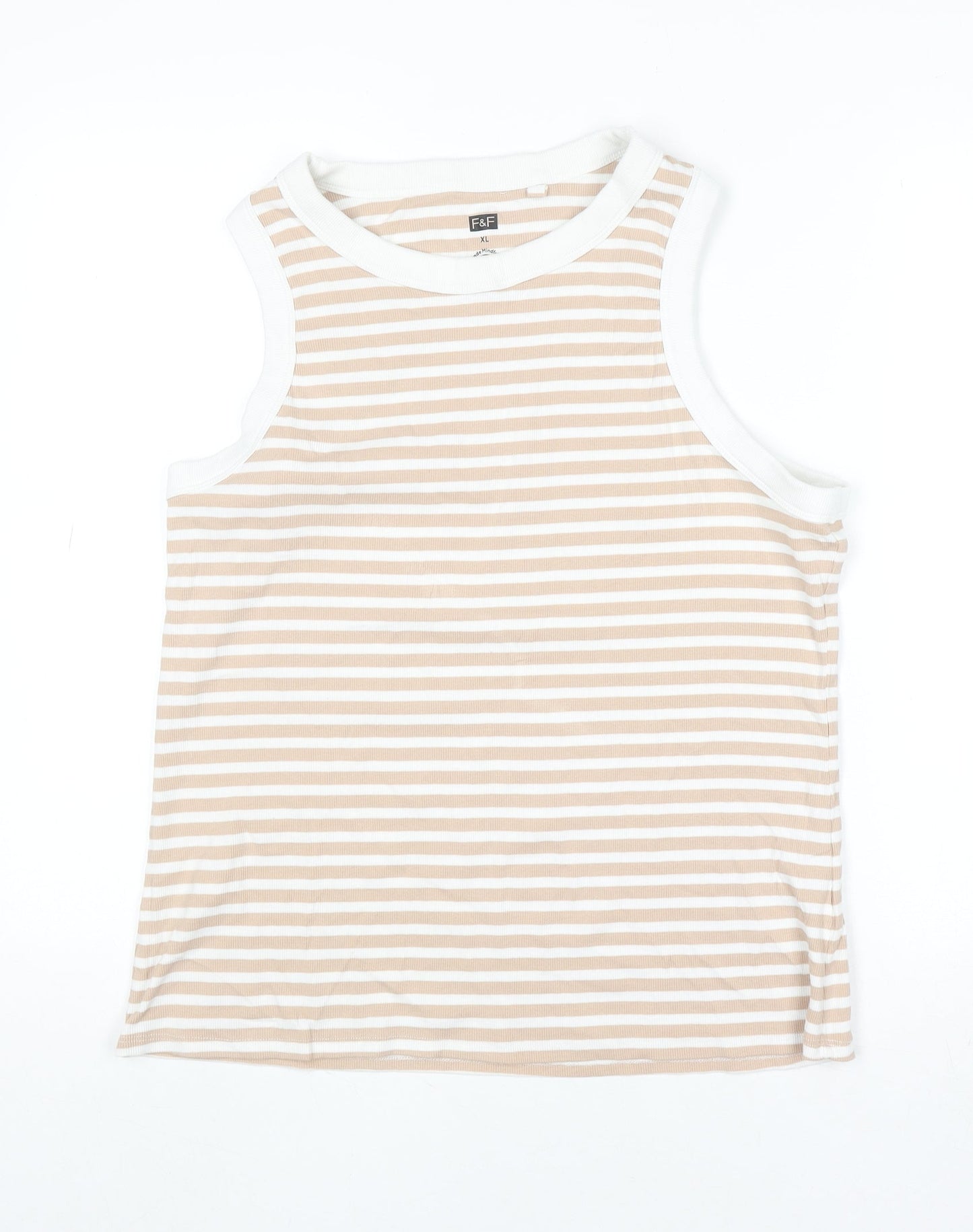 Womens UK Size XL F&F Beige Basic Tank