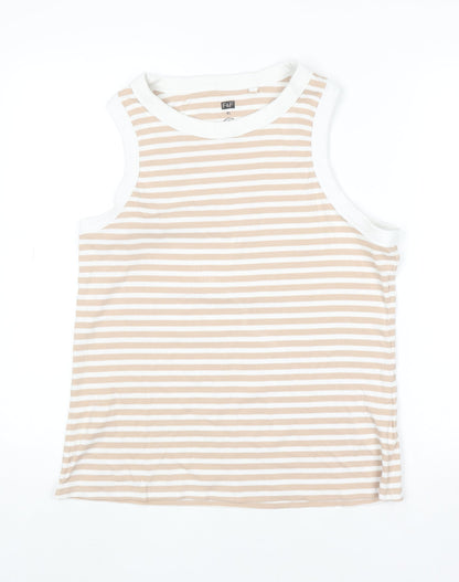 Womens UK Size XL F&F Beige Basic Tank
