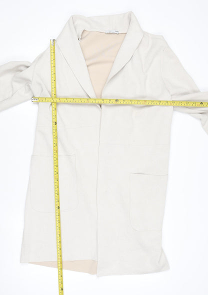 Womens UK Size 10 Zara Beige Overcoat