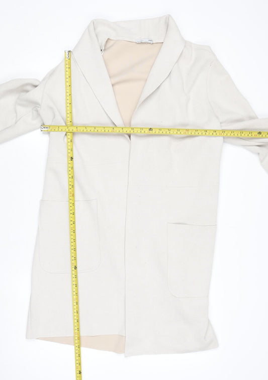 Womens UK Size 10 Zara Beige Overcoat