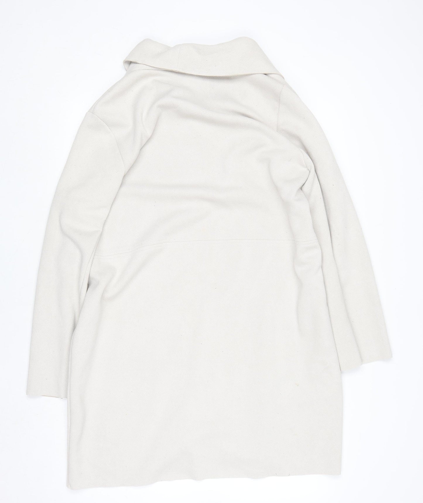 Womens UK Size 10 Zara Beige Overcoat