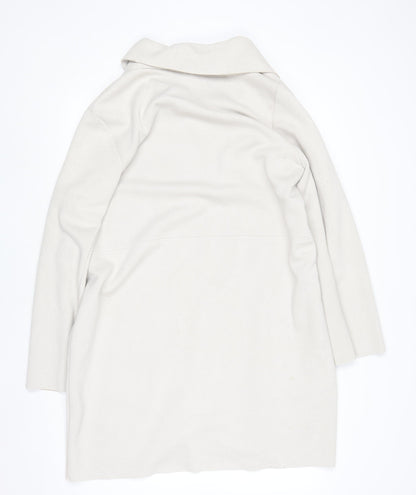 Womens UK Size 10 Zara Beige Overcoat