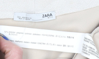 Womens UK Size 10 Zara Beige Overcoat