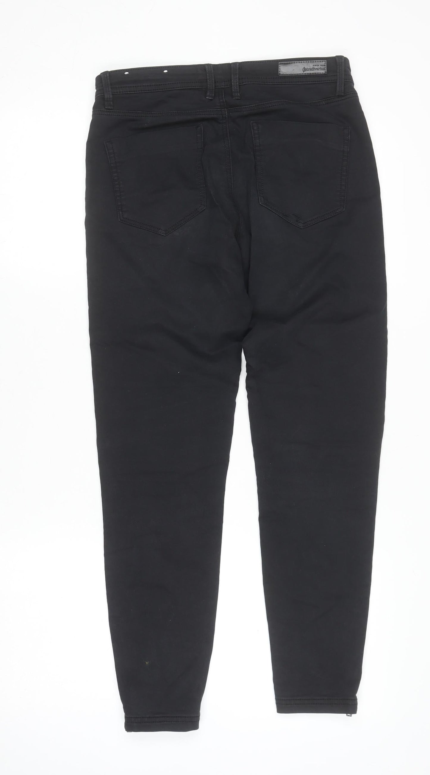 Womens UK Size 12 Stradivarius Slim Fit Skinny Black Jeans