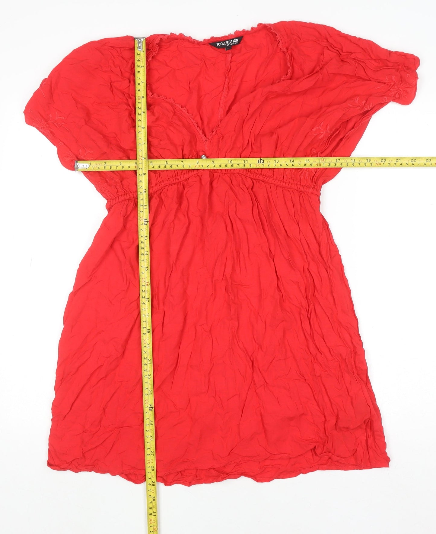 Womens UK Size M Debenhams Red Tunic Blouse