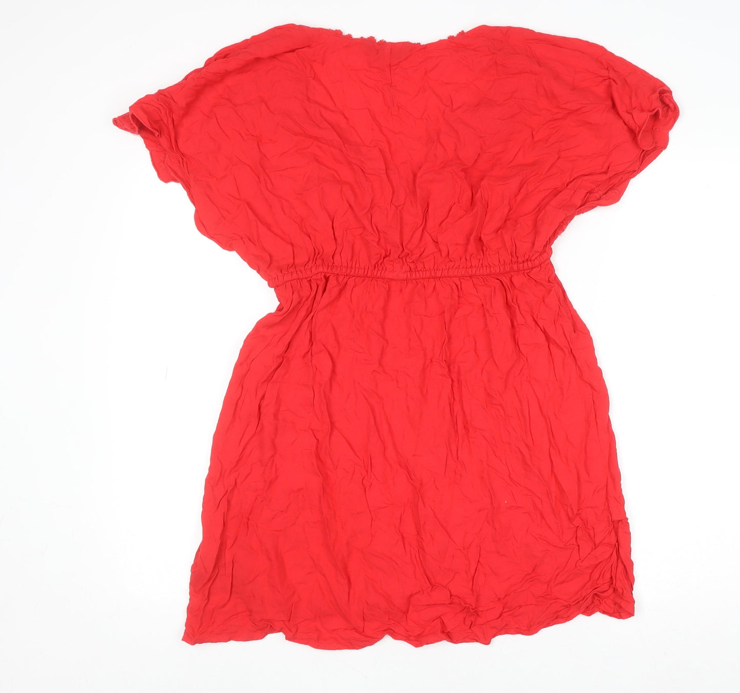 Womens UK Size M Debenhams Red Tunic Blouse