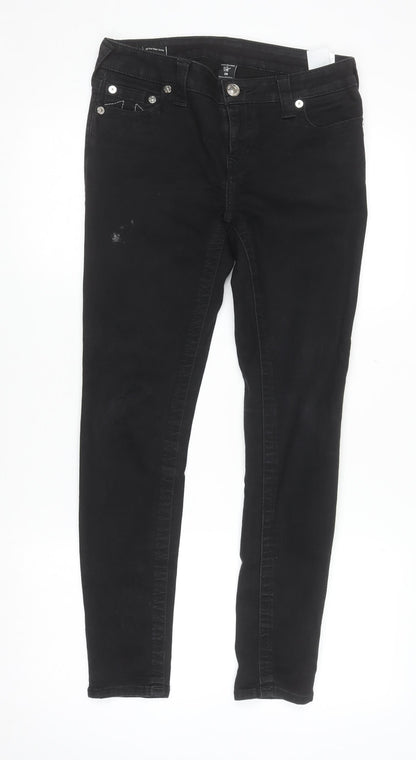 Womens UK Size 10 True Religion Slim Fit Skinny Black Jeans