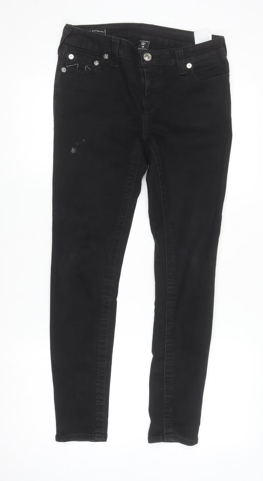 Womens UK Size 10 True Religion Slim Fit Skinny Black Jeans