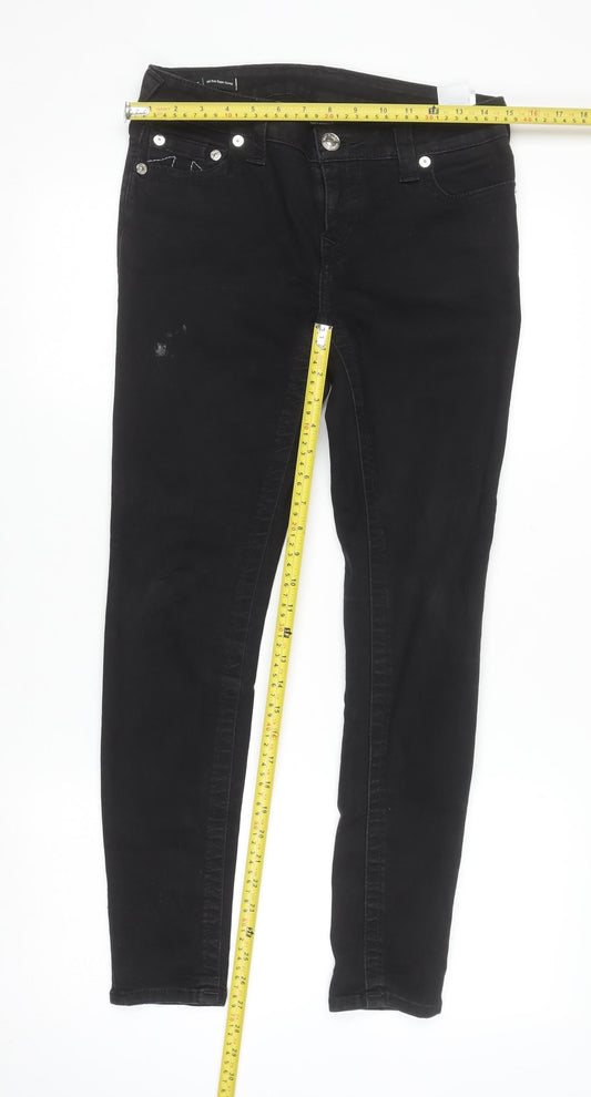 Womens UK Size 10 True Religion Slim Fit Skinny Black Jeans