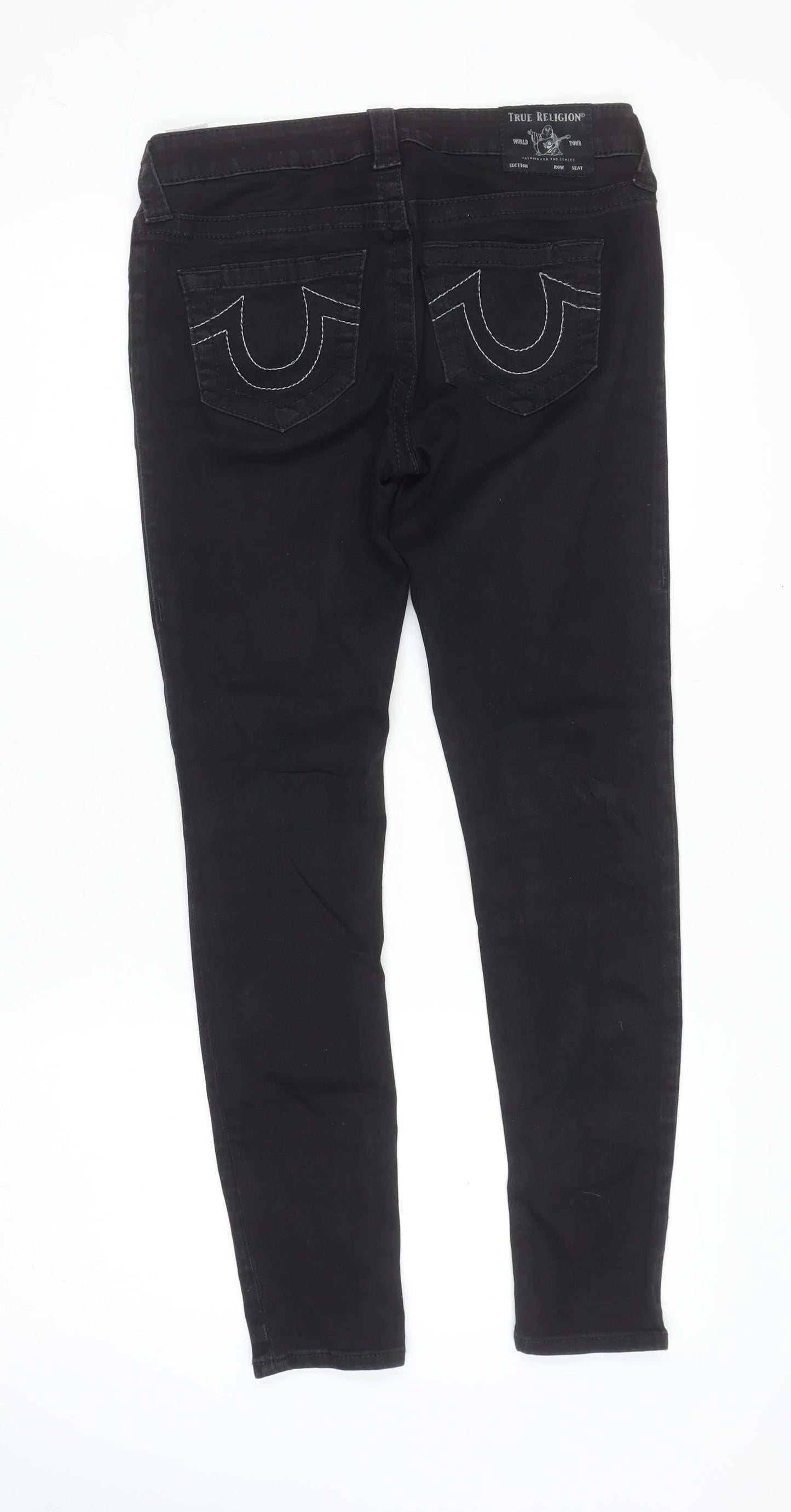 Womens UK Size 10 True Religion Slim Fit Skinny Black Jeans