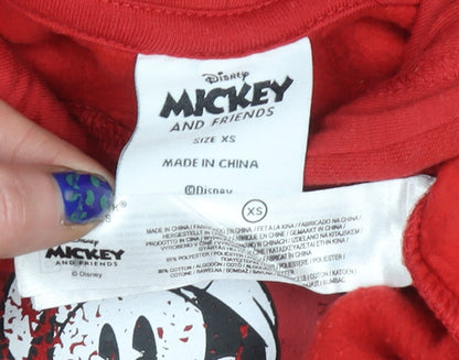 Womens UK Size XS Disney Red Pullover Hoodie