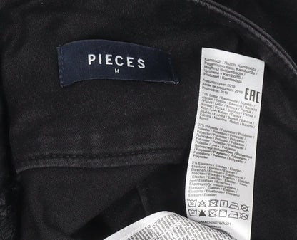 Womens UK Size M Pieces Slim Fit Skinny Black Jeans