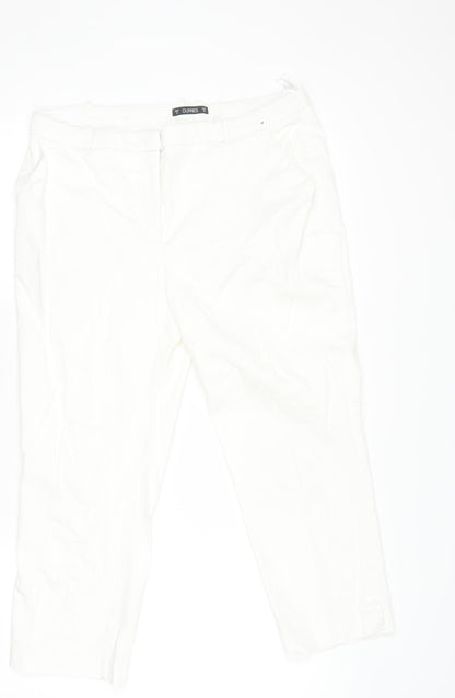 Womens UK Size 12 Dunnes Regular Fit Chino White Trousers