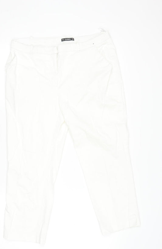 Womens UK Size 12 Dunnes Regular Fit Chino White Trousers