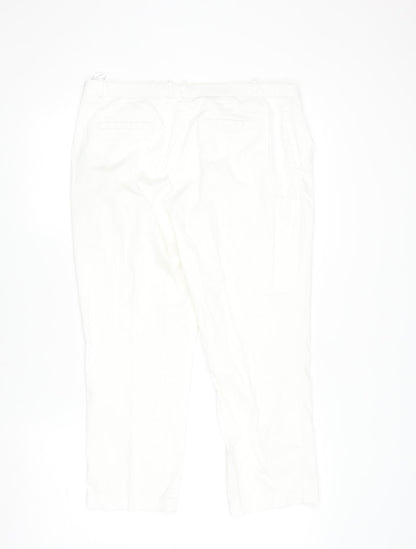 Womens UK Size 12 Dunnes Regular Fit Chino White Trousers