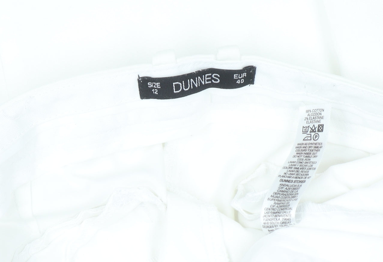Womens UK Size 12 Dunnes Regular Fit Chino White Trousers