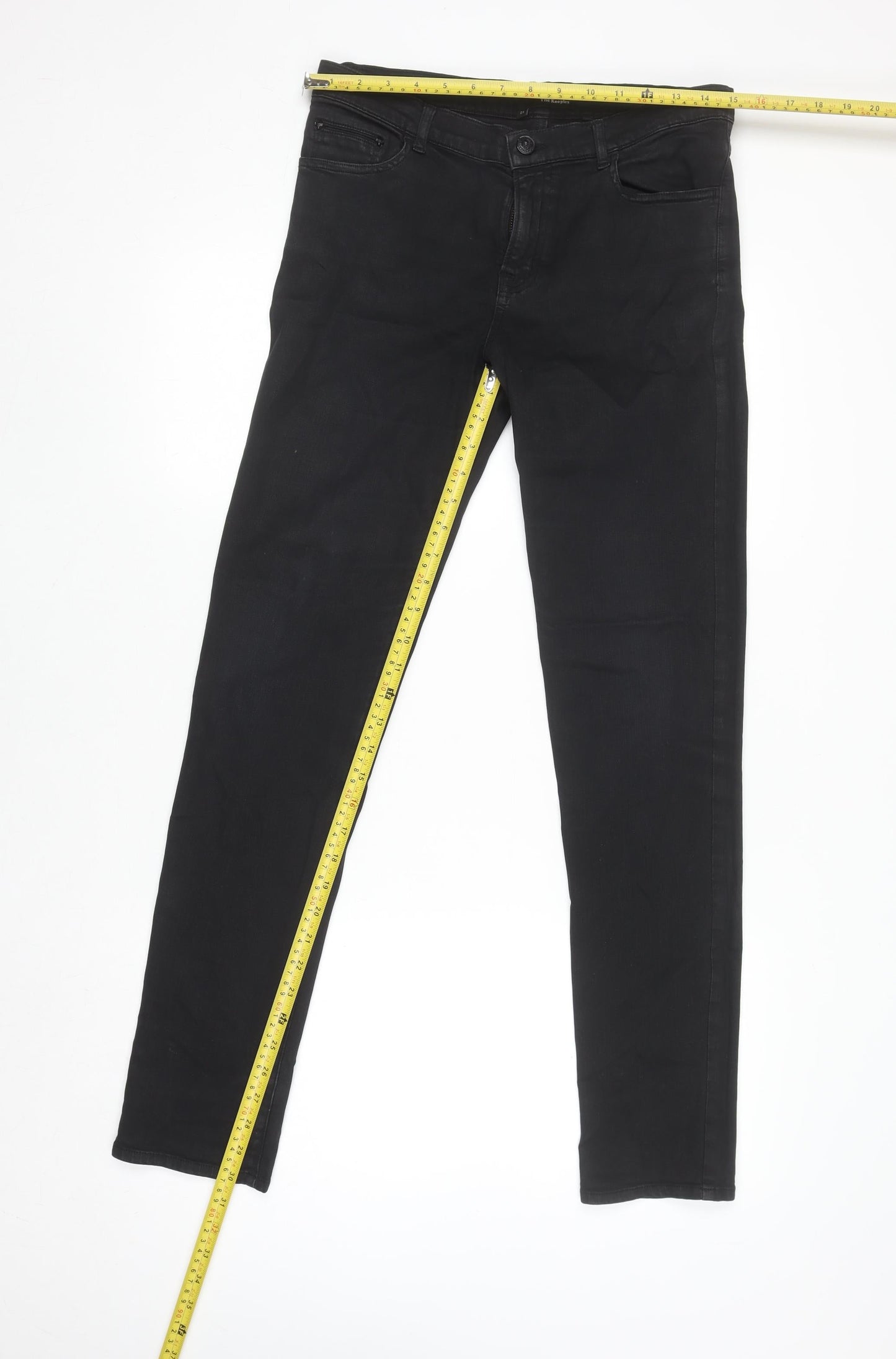 Womens UK Size 28 The Kooples Slim Fit Skinny Black Jeans