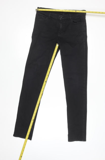Womens UK Size 28 The Kooples Slim Fit Skinny Black Jeans