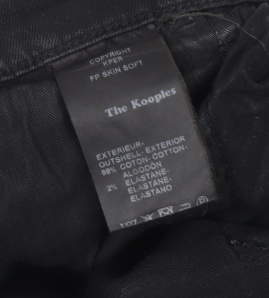 Womens UK Size 28 The Kooples Slim Fit Skinny Black Jeans