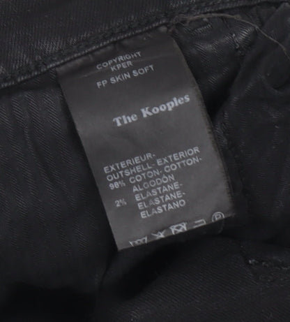 Womens UK Size 28 The Kooples Slim Fit Skinny Black Jeans