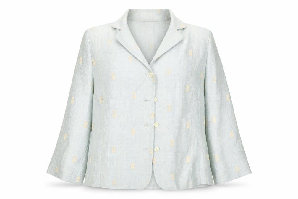 Libra Womens Blue Linen Blend Button Blazer Size 16