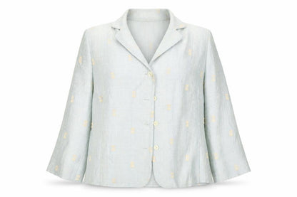 Libra Womens Blue Linen Blend Button Blazer Size 16