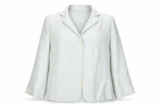 Libra Womens Blue Linen Blend Button Blazer Size 16