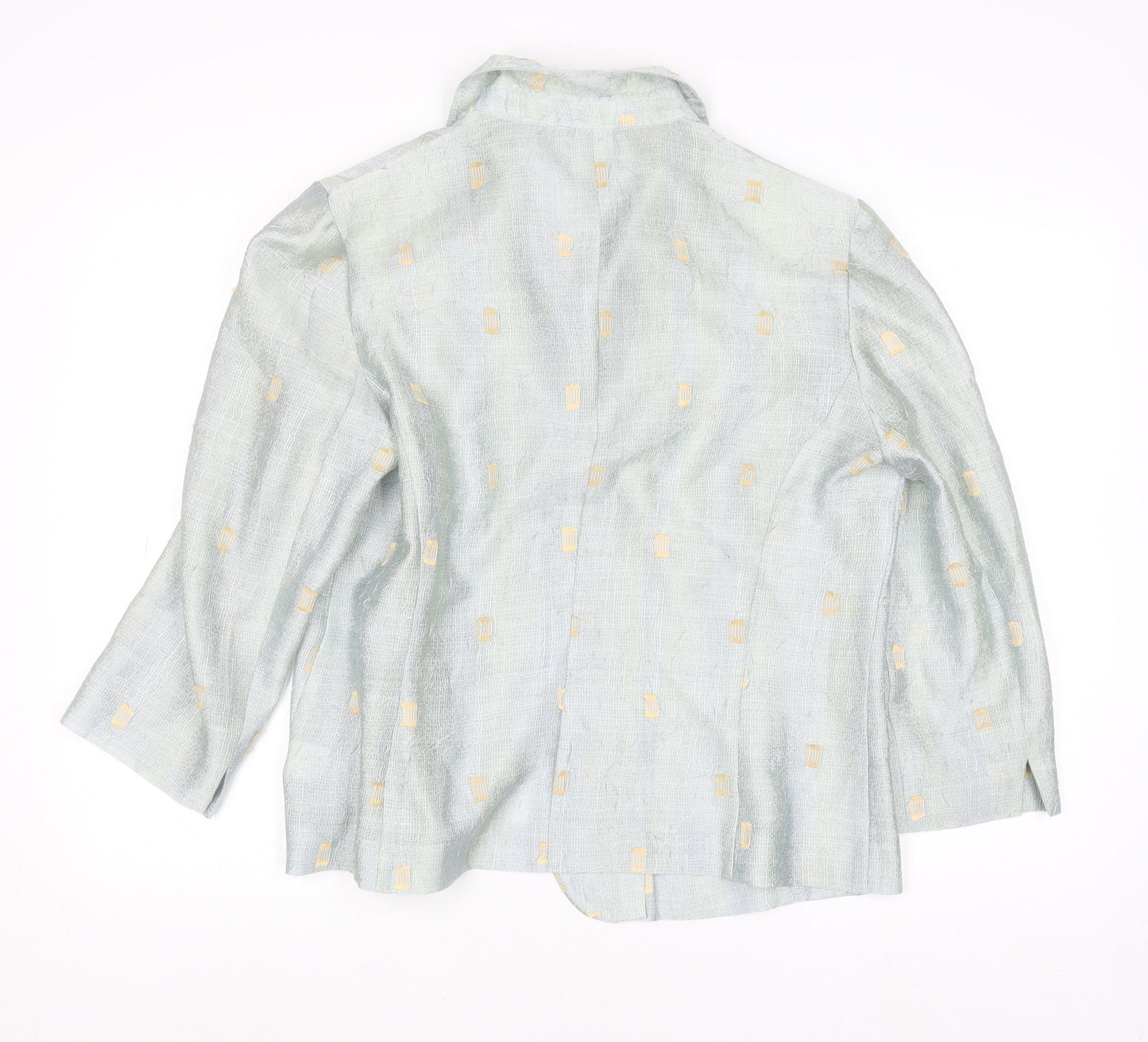 Libra Womens Blue Linen Blend Button Blazer Size 16