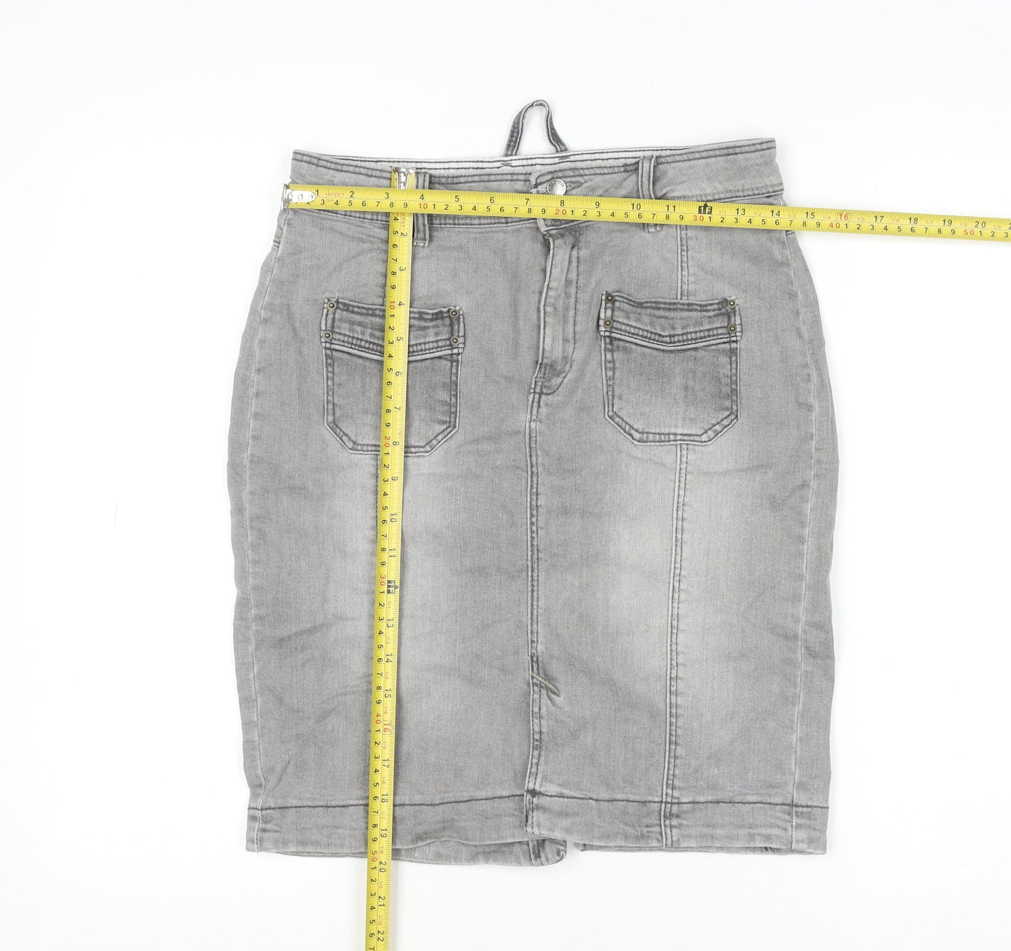 Womens UK Size 8 Mango Straight & Pencil Denim Skirt