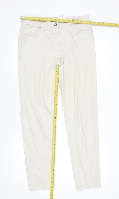 Womens UK Size 14 Paz Torras Regular Fit Chino Beige Trousers