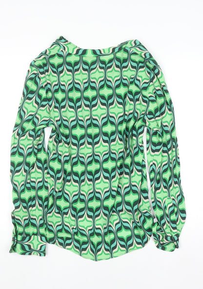 Womens UK Size M Zara Green Basic Blouse
