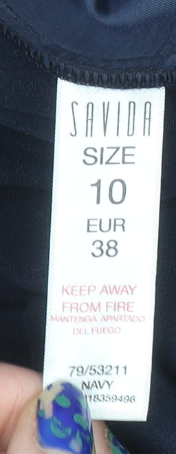 Womens UK Size 10 Savida Slim Fit Business Casual Workwear Blue Trousers
