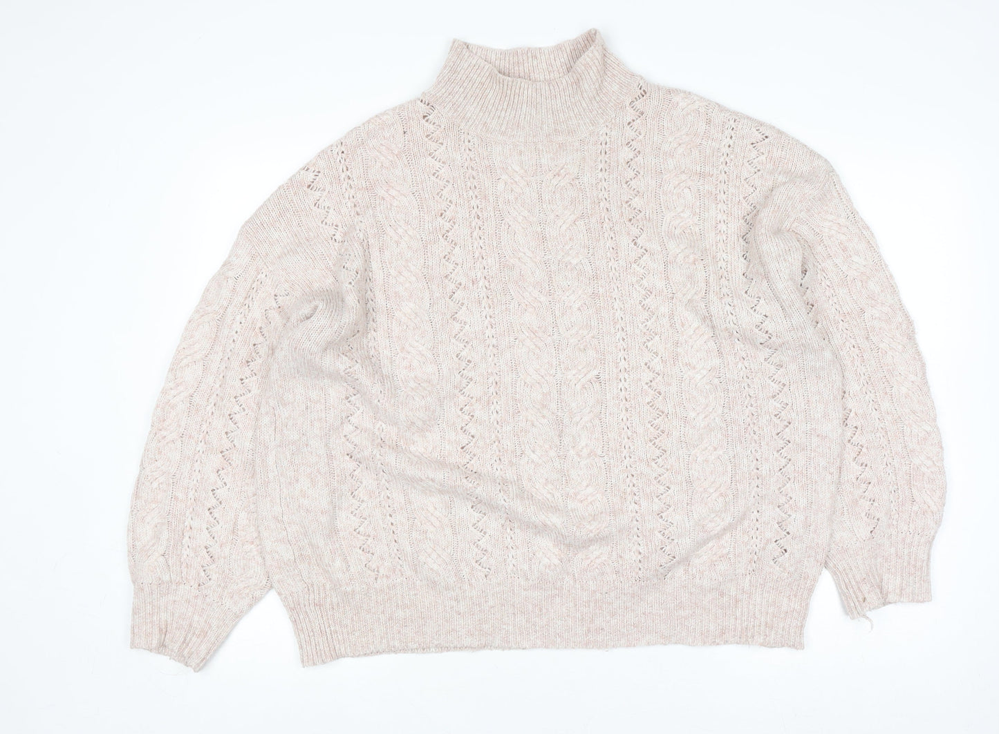 Womens UK Size 10 F&F Beige Pullover Jumper